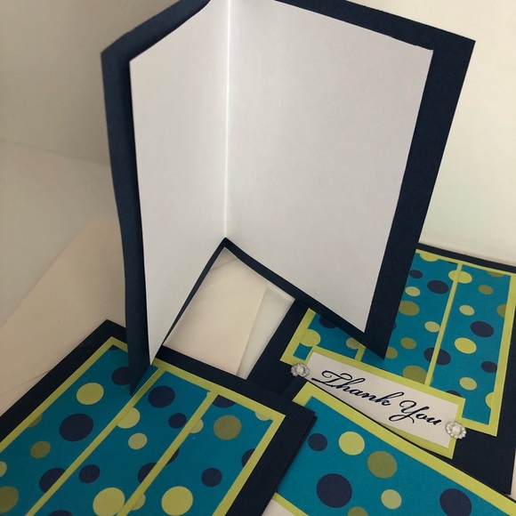 3/$20 NEW 4 Hand Crafted Thank You Cards Blank Inside With Envelopes - Picture 4 of 5